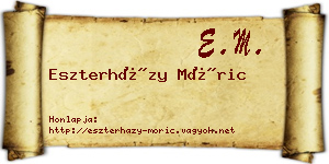 Eszterházy Móric névjegykártya